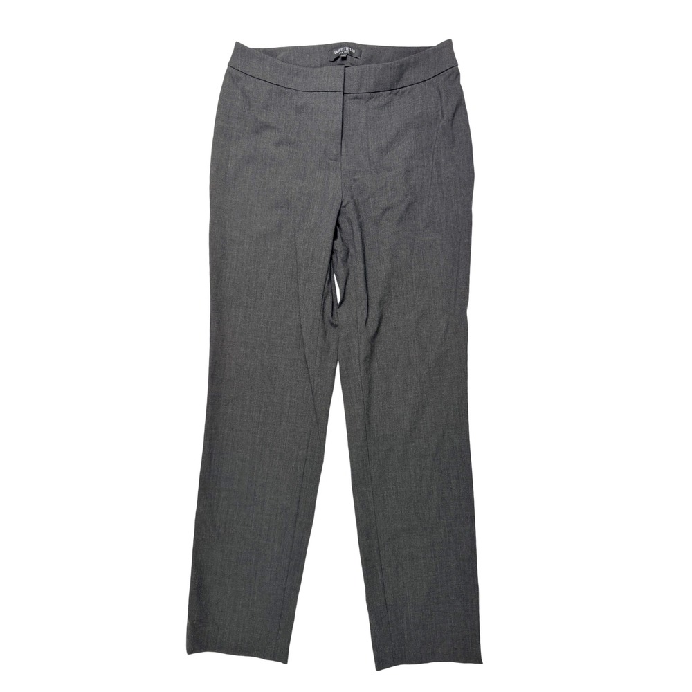 Lafayette 148 Dress Pants Womens 2 Gray Excellent Straight Leg Wool Blend Office